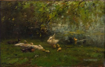 Willem Maris Duck heaven Landscape Oil Paintings